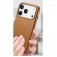 PC + TPU + PU Electroplated MagSafe-Compatible Case with Metal Buttons for iPhone 17 Pro Max - Brown