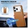 PC + TPU + PU Electroplated MagSafe-Compatible Case with Metal Buttons for iPhone 17 Pro Max - Brown