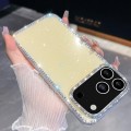 Rhinestone Glitter TPU Four-Corner Drop-Protection Case for iPhone 17 Pro Max - Light Yellow