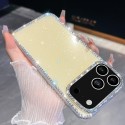 Rhinestone Glitter TPU Four-Corner Drop-Protection Case for iPhone 17 Pro Max - Light Yellow