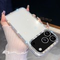 Rhinestone Glitter TPU Four-Corner Drop-Protection Case for iPhone 17 Pro Max - White