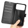 Litchi-Texture PU Leather + TPU Wallet Case with Stand for iPhone 17 Pro Max - Black