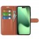 Litchi-Texture PU Leather + TPU Wallet Case with Stand for iPhone 17 Pro Max - Brown