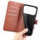 Litchi-Texture PU Leather + TPU Wallet Case with Stand for iPhone 17 Pro Max - Brown