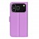 Litchi-Texture PU Leather + TPU Wallet Case with Stand for iPhone 17 Pro Max - Purple