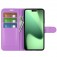 Litchi-Texture PU Leather + TPU Wallet Case with Stand for iPhone 17 Pro Max - Purple