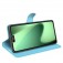 Litchi-Texture PU Leather + TPU Wallet Case with Stand for iPhone 17 Pro Max - Blue
