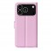 Litchi-Texture PU Leather + TPU Wallet Case with Stand for iPhone 17 Pro Max - Pink