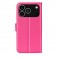 Litchi-Texture PU Leather + TPU Wallet Case with Stand for iPhone 17 Pro Max - Rose Red