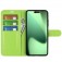 Litchi-Texture PU Leather + TPU Wallet Case with Stand for iPhone 17 Pro Max - Green